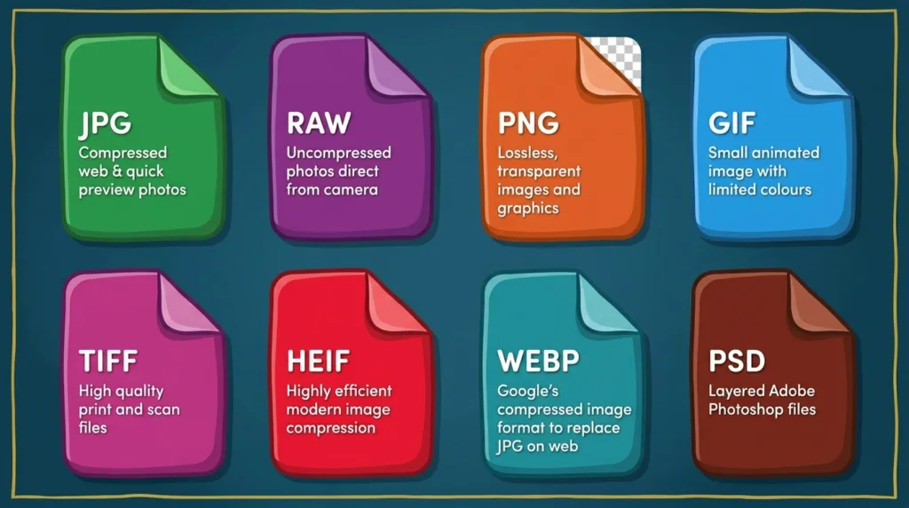 Various image file formats
