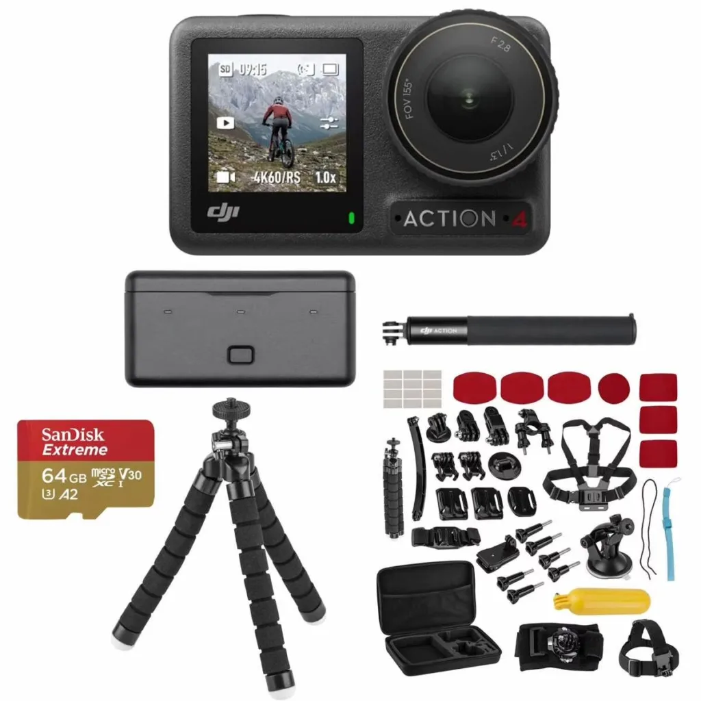 DJI Osmo Action camera with adventure combo accessories