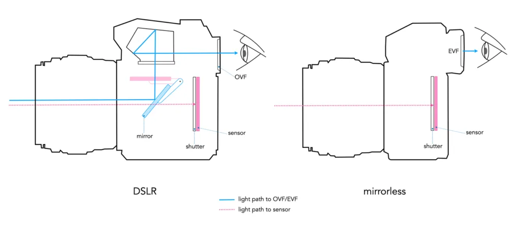 OVF vs EVF comparison diagram