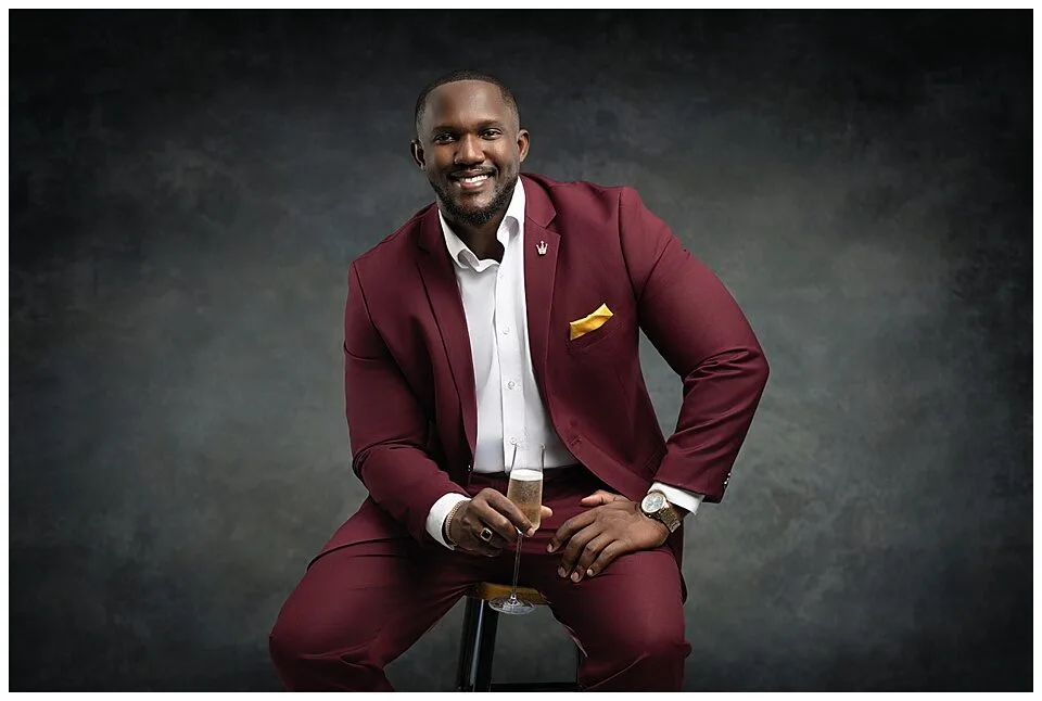 Confident male portrait posing example
