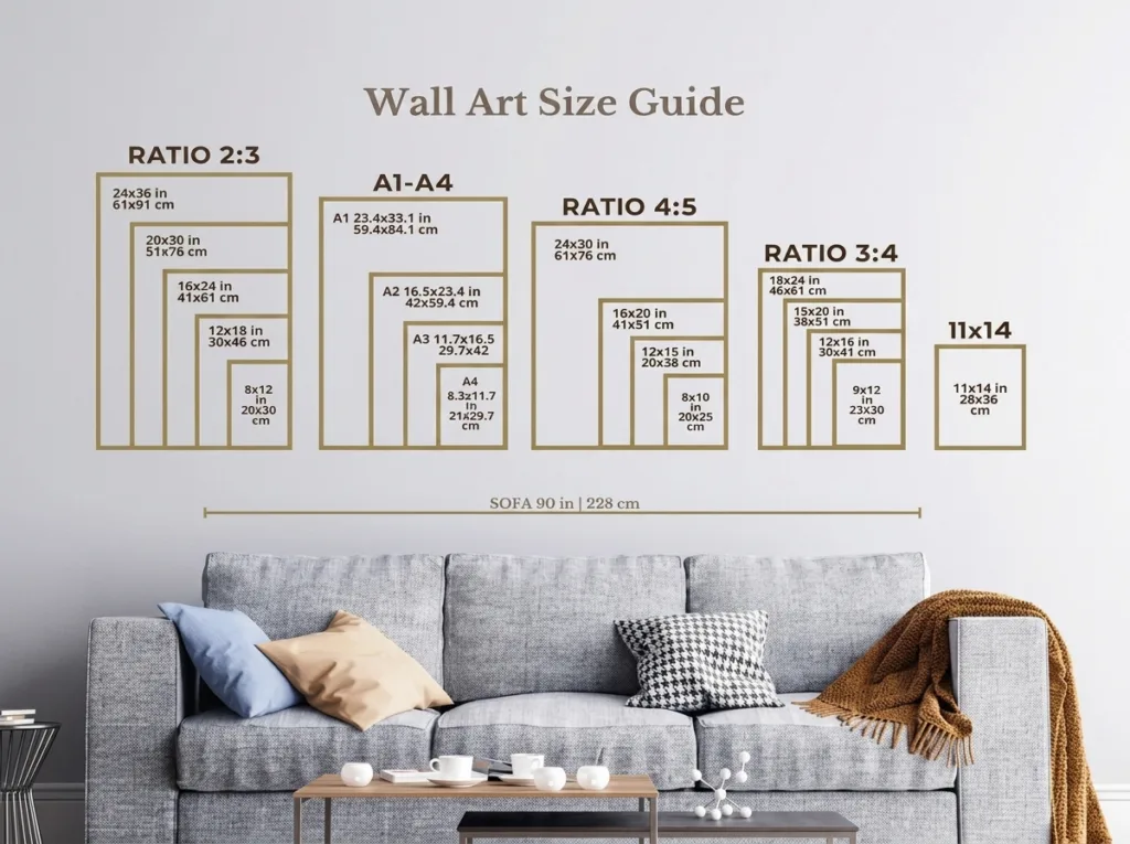 Print sizes comparison chart