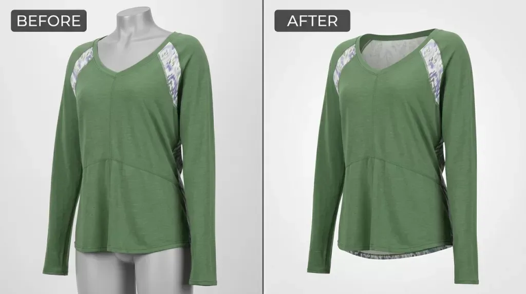 Ghost mannequin effect on apparel