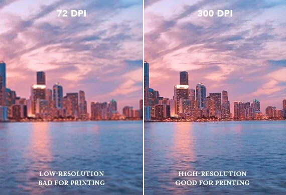 DPI comparison for print quality
