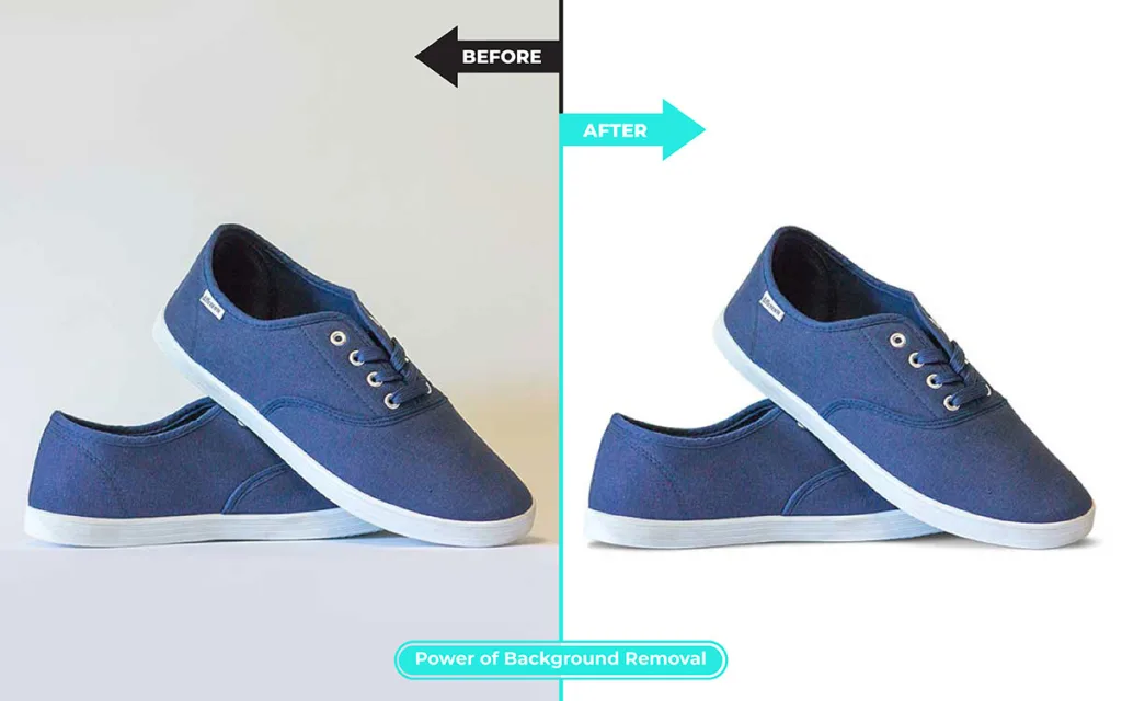 Product photo before and after editing on white background