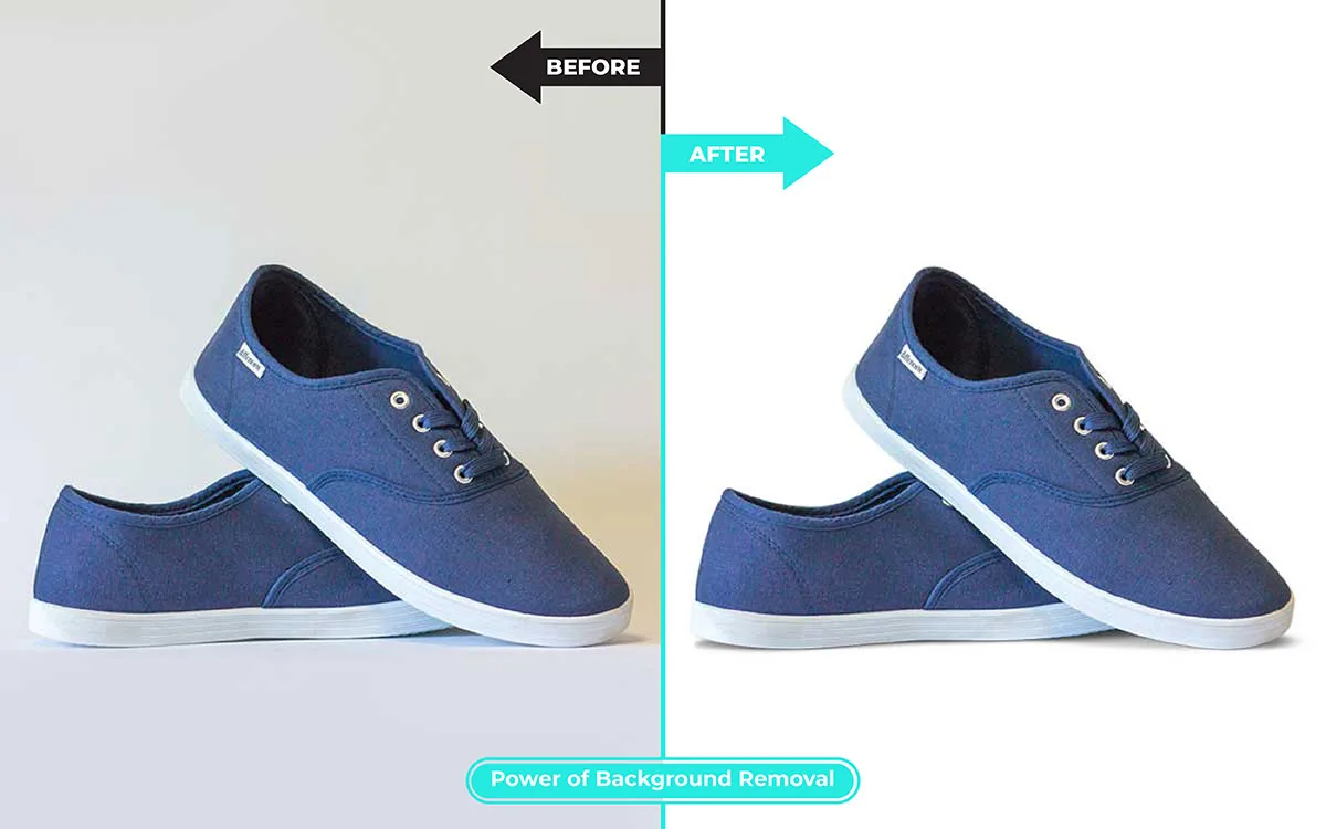 Product photo before and after editing on white background