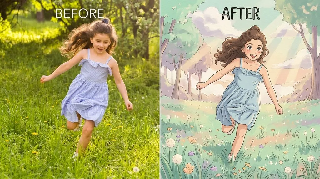 Studio Ghibli style transformation from a ChatGPT image prompt