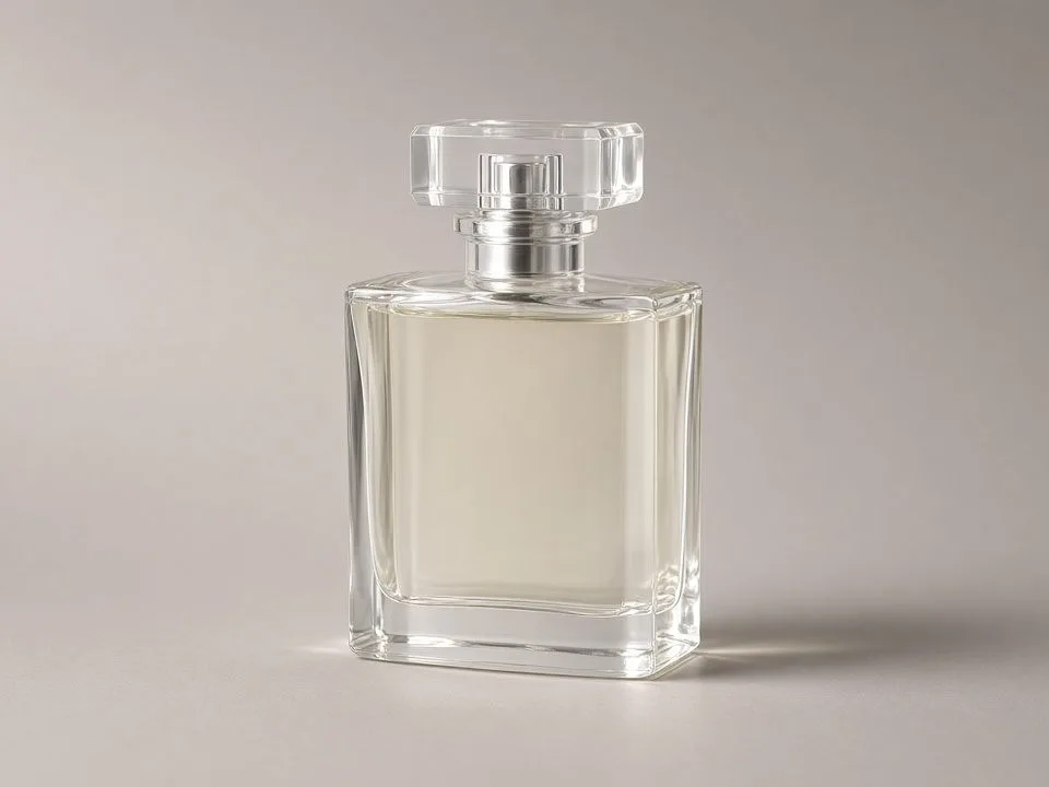 Glass bottle with a soft shadow