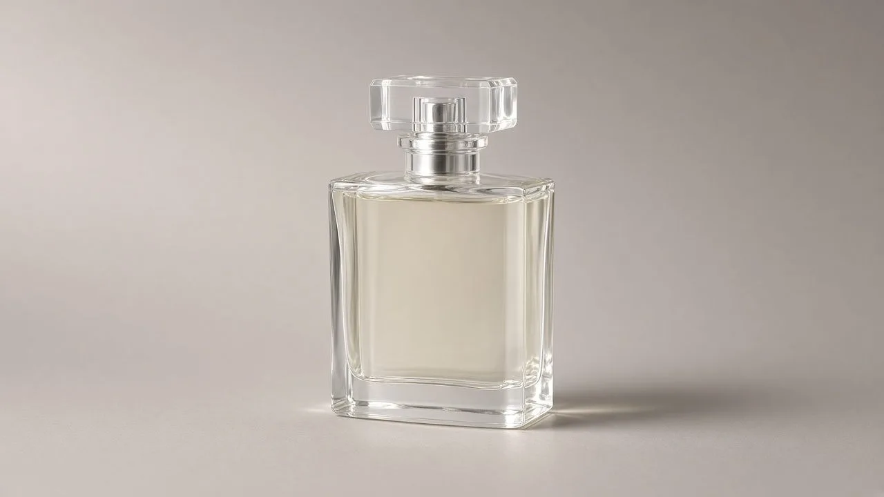 Glass bottle with a soft shadow