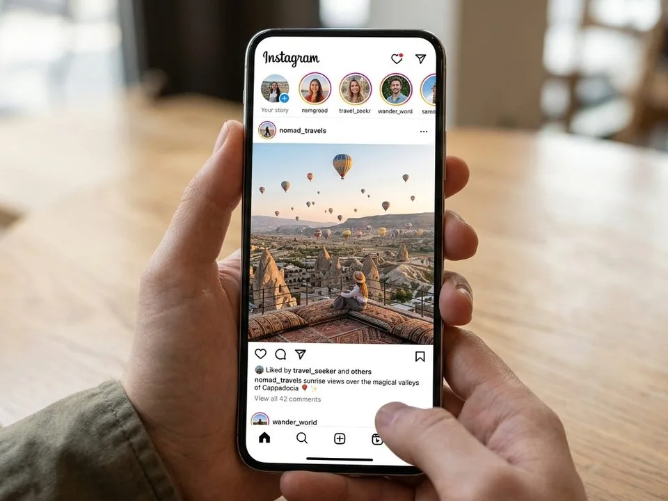 Instagram feed showing 4:5 portrait posts taking maximum vertical space