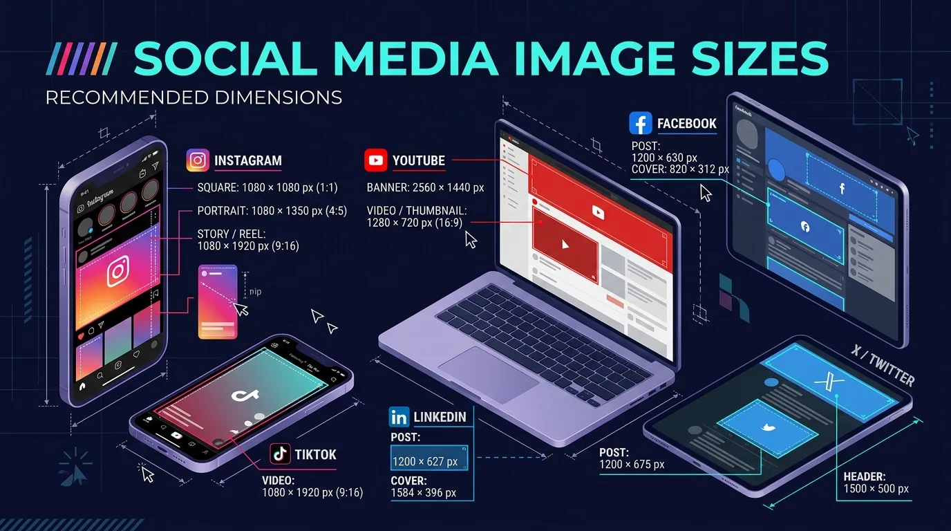 Social Media Image Sizes Cheat Sheet 2026: Every Platform, Every Pixel