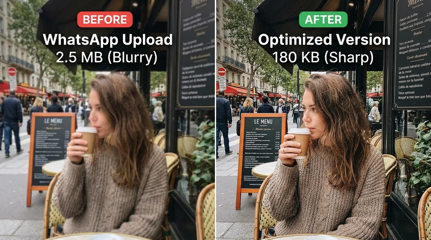 Why Are WhatsApp Photos Blurry? The 6 Stages of Quality Loss — and How to Beat Each One